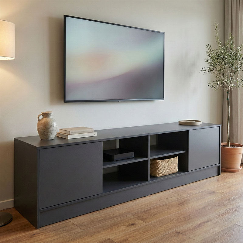 Έπιπλο τηλεόρασης Tivia  ανθρακί 180x35x41.5εκ - Pakobazaar