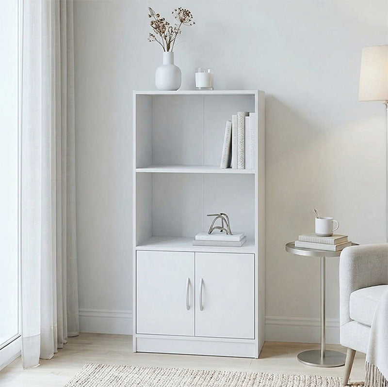 Βιβλιοθήκη Tekaro  λευκή 60x30x120εκ - Pakobazaar