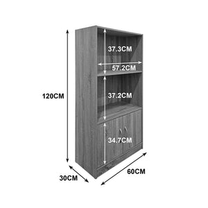Βιβλιοθήκη Tekaro  ανθρακί 60x30x120εκ - Pakobazaar