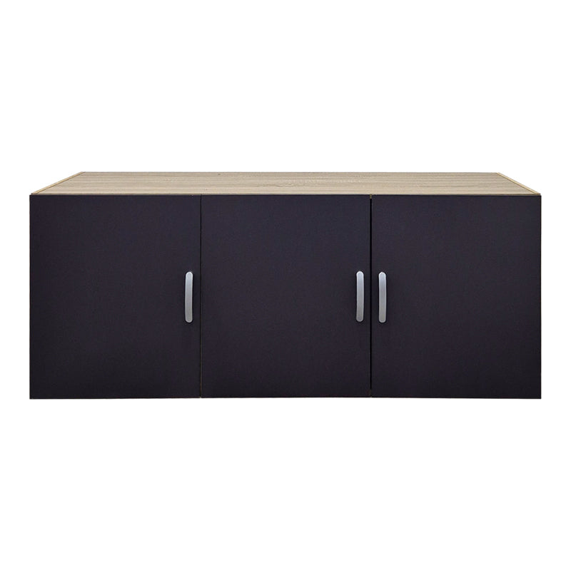 Πατάρι ντουλάπας τρίφυλλο Alvia  sonoma-ανθρακί 150x51x60εκ - Pakobazaar
