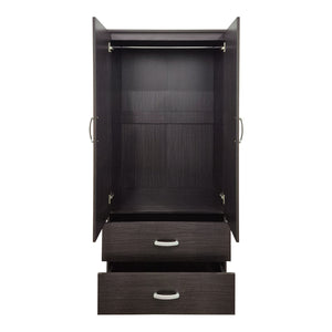 Ντουλάπα δίφυλλη με 2 συρτάρια Alvia  wenge 80x51.5x180εκ - Pakobazaar