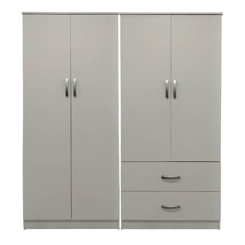 Ντουλάπα τετράφυλλη Athos  λευκή 160x42x180εκ - Pakobazaar
