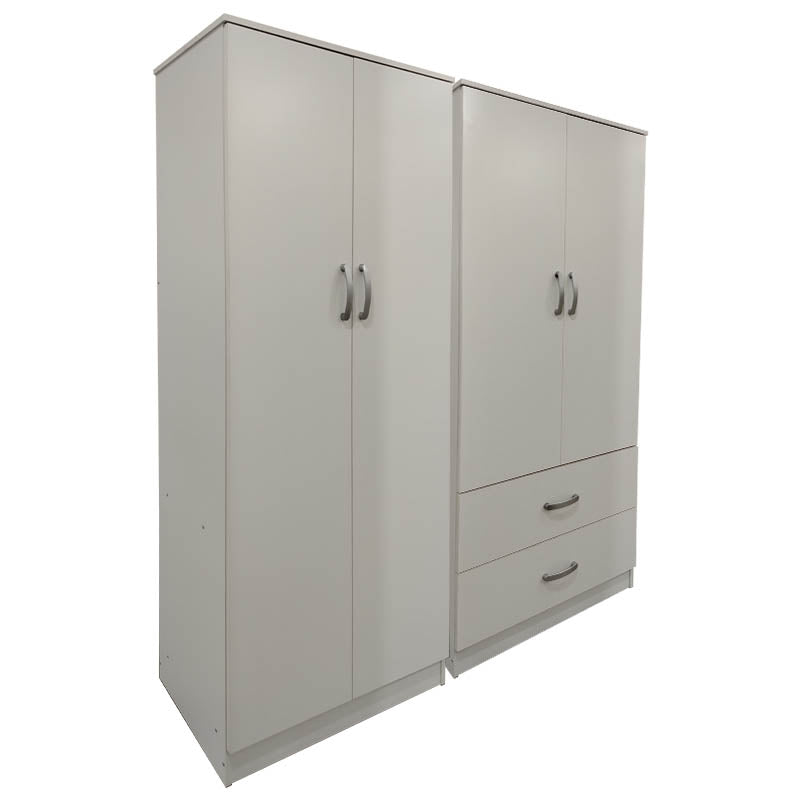 Ντουλάπα τετράφυλλη Athos  λευκή 160x42x180εκ - Pakobazaar