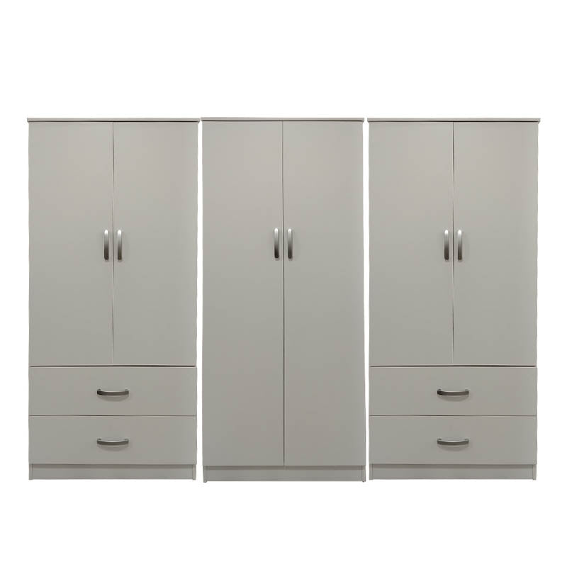 Ντουλάπα εξάφυλλη Athos  λευκή 240x42x180εκ - Pakobazaar