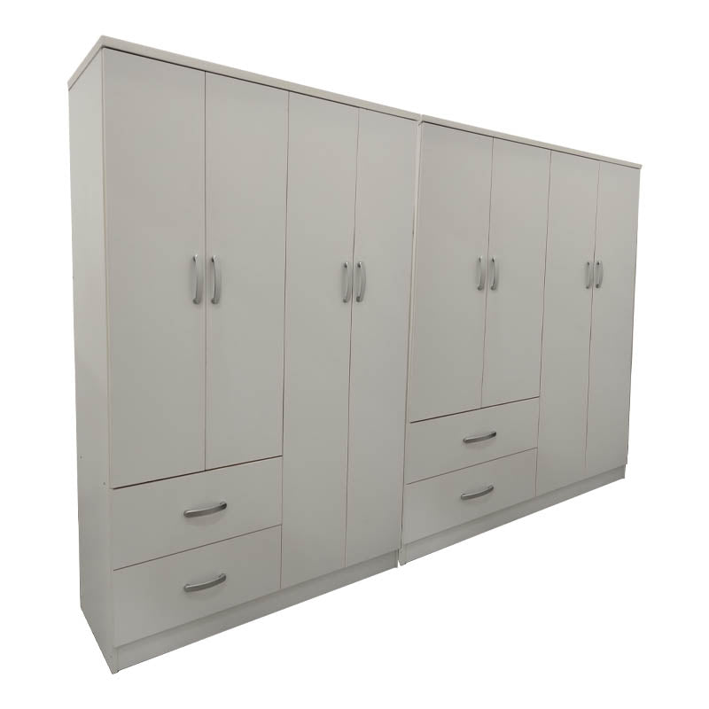 Ντουλάπα οχτάφυλλη Athos  λευκή 241x42x181εκ - Pakobazaar