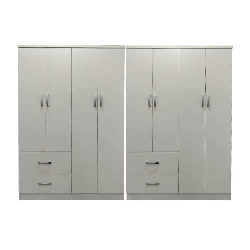 Ντουλάπα οχτάφυλλη Athos  λευκή 241x42x181εκ - Pakobazaar