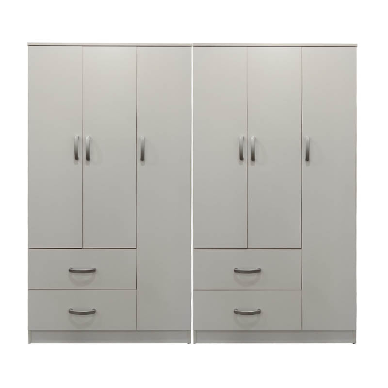 Ντουλάπα εξάφυλλη Athos  λευκή 180x42x180εκ - Pakobazaar