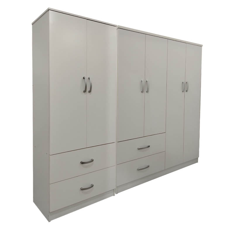 Ντουλάπα εξάφυλλη Athos  λευκή 200,5x42x180εκ - Pakobazaar