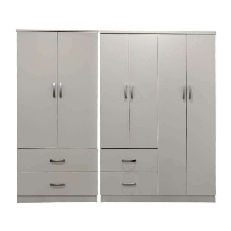 Ντουλάπα εξάφυλλη Athos  λευκή 200,5x42x180εκ - Pakobazaar
