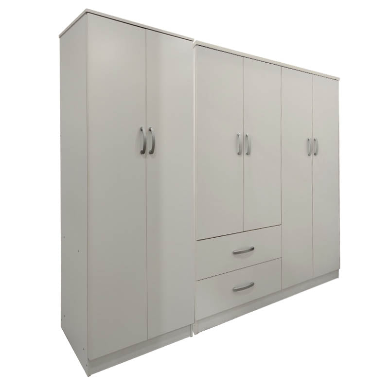 Ντουλάπα εξάφυλλη Athos Ι  λευκή 200,5x42x180εκ - Pakobazaar