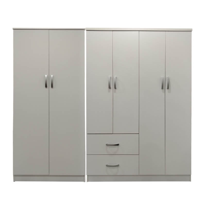Ντουλάπα εξάφυλλη Athos Ι  λευκή 200,5x42x180εκ - Pakobazaar