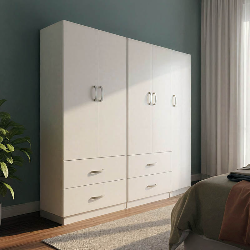 Ντουλάπα πεντάφυλλη Athos  λευκή 170x42x180εκ - Pakobazaar