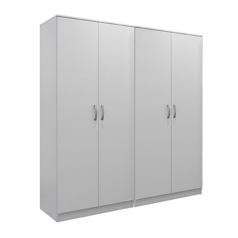 Ντουλάπα τετράφυλλη Athos Ι  λευκή 160x42x180εκ - Pakobazaar