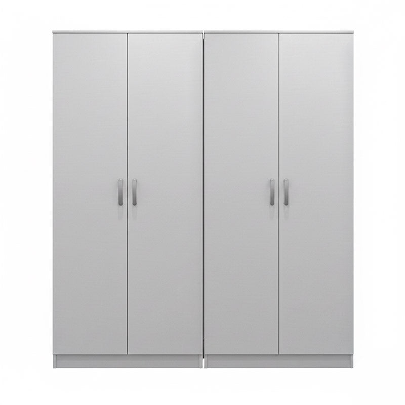 Ντουλάπα τετράφυλλη Athos Ι  λευκή 160x42x180εκ - Pakobazaar