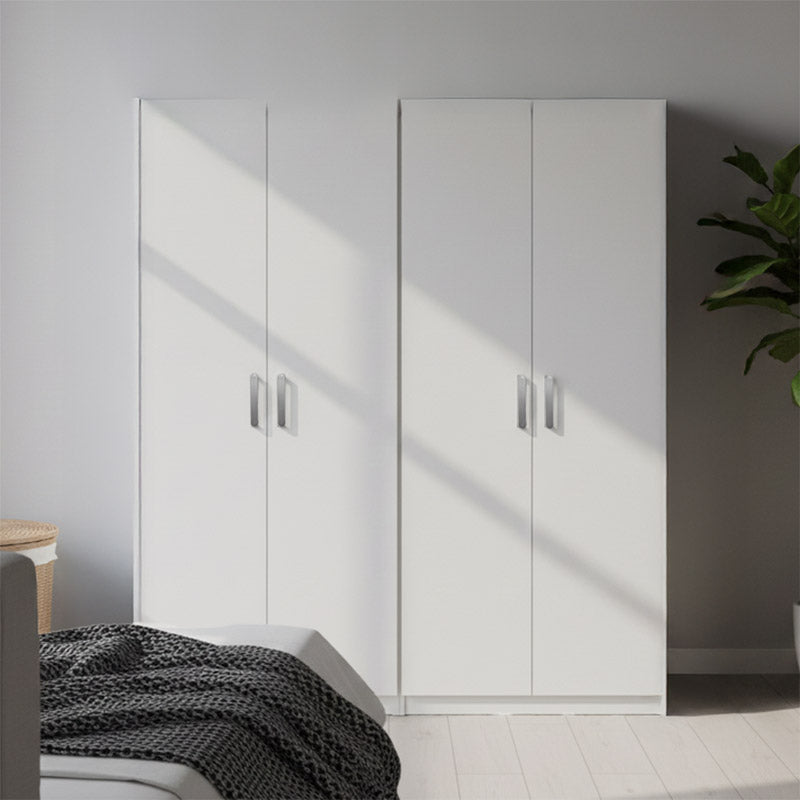 Ντουλάπα τετράφυλλη Athos Ι  λευκή 160x42x180εκ - Pakobazaar