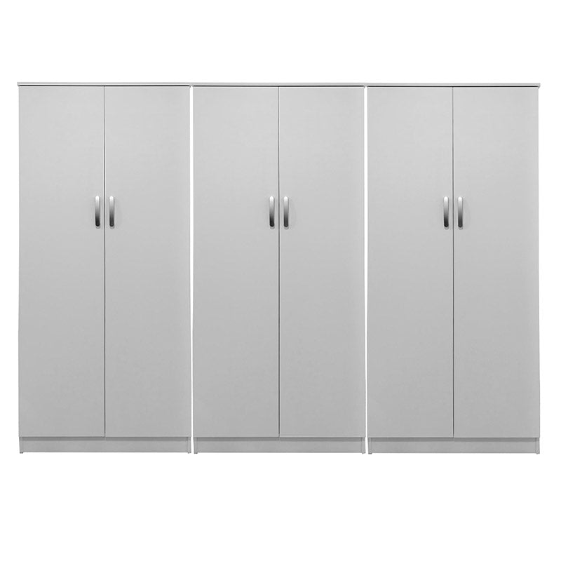 Ντουλάπα εξάφυλλη Athos ΙΙ  λευκή 240x42x180εκ - Pakobazaar