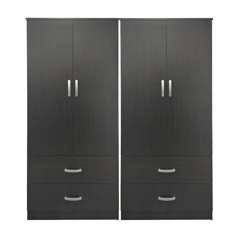 Ντουλάπα τετράφυλλη με συρτάρια Athos  wenge 160x42x180εκ - Pakobazaar