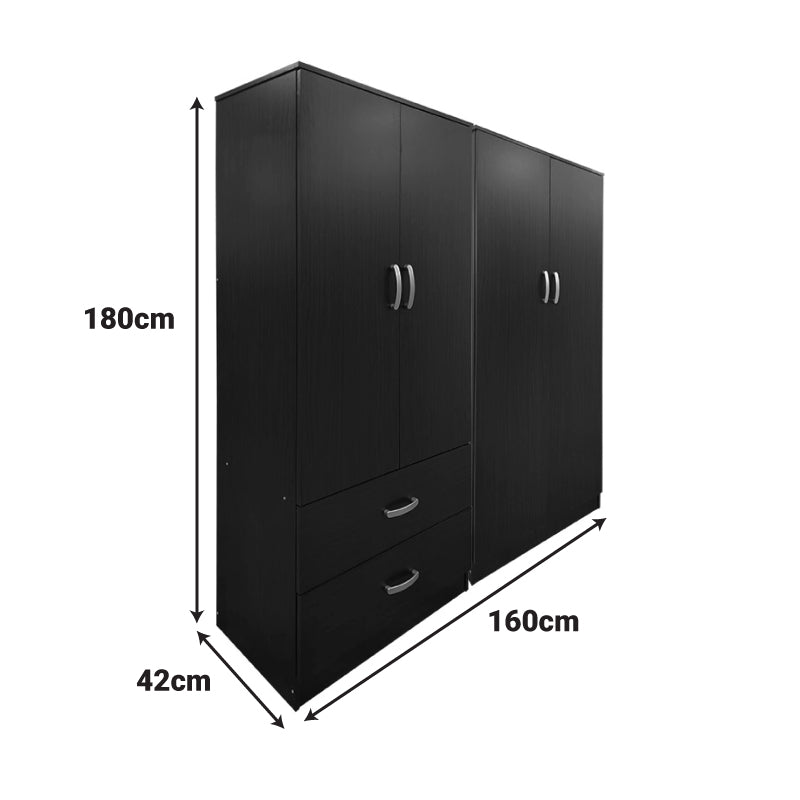 Ντουλάπα τετράφυλλη Athos  wenge 160x42x180εκ - Pakobazaar