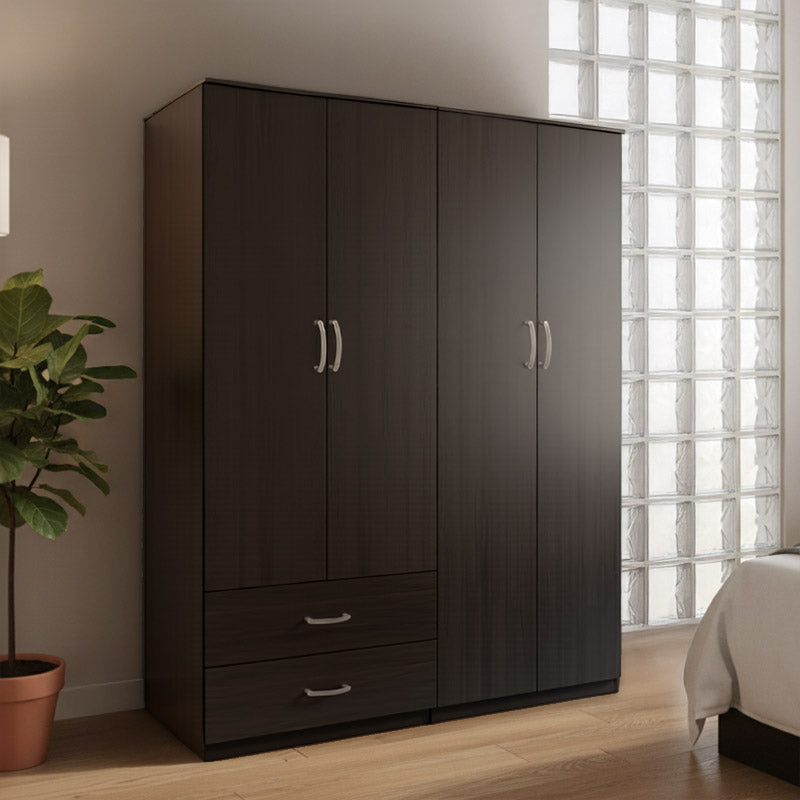 Ντουλάπα τετράφυλλη Athos  wenge 160x42x180εκ - Pakobazaar