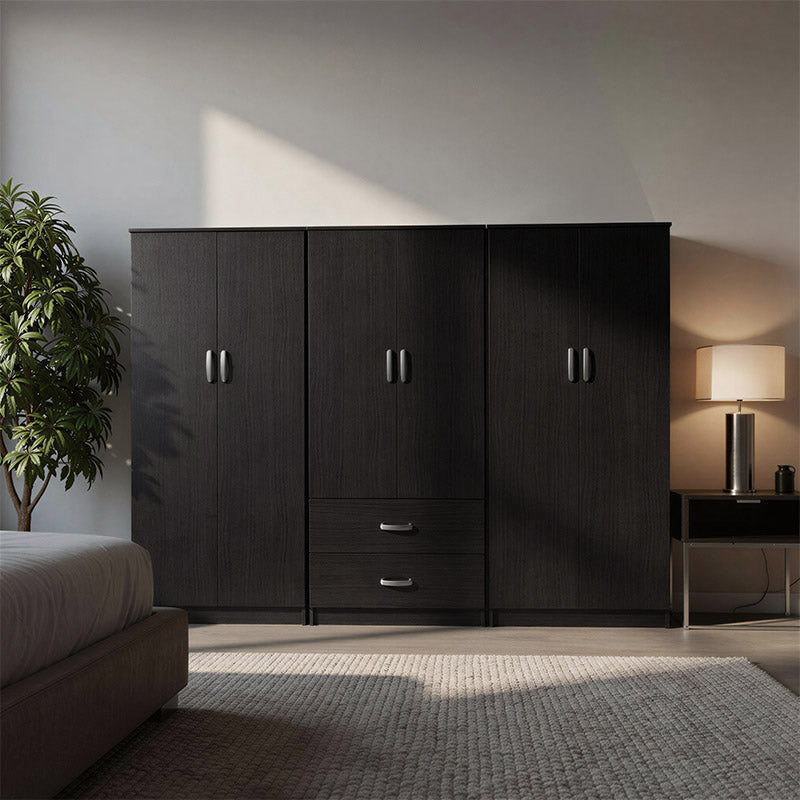 Ντουλάπα εξάφυλλη Athos Ι  wenge 240x42x180εκ - Pakobazaar