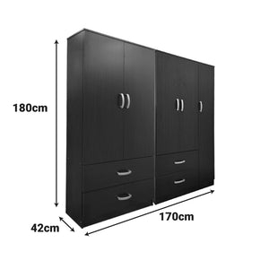 Ντουλάπα πεντάφυλλη Athos  wenge 170x42x180εκ - Pakobazaar