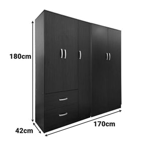 Ντουλάπα πεντάφυλλη Athos Ι  wenge 170x42x180εκ - Pakobazaar