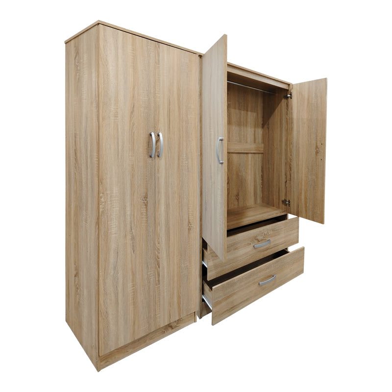 Ντουλάπα τετράφυλλη Athos  sonoma 160x42x180εκ - Pakobazaar