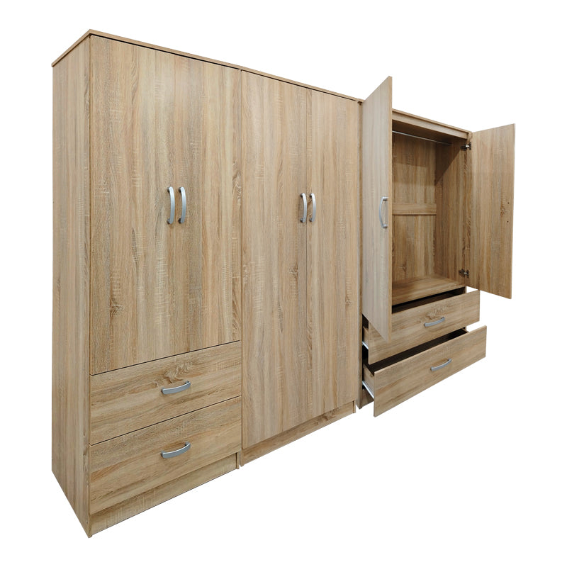 Ντουλάπα εξάφυλλη Athos  sonoma 240x42x180εκ - Pakobazaar