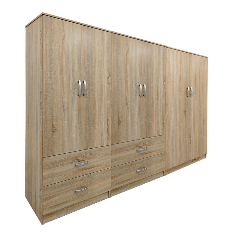 Ντουλάπα εξάφυλλη Athos  sonoma 240x42x180εκ - Pakobazaar