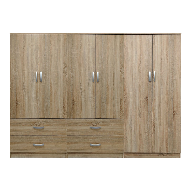 Ντουλάπα εξάφυλλη Athos  sonoma 240x42x180εκ - Pakobazaar