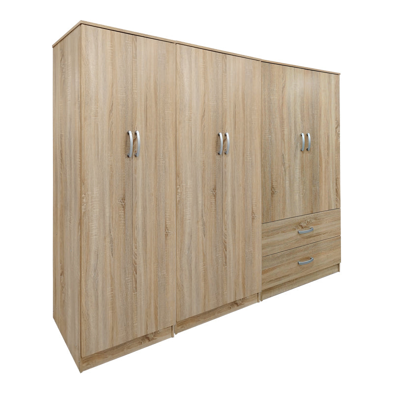 Ντουλάπα εξάφυλλη Athos I  sonoma 240x42x180εκ - Pakobazaar