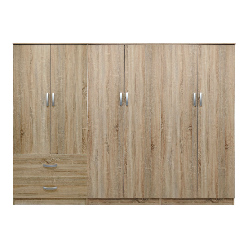 Ντουλάπα εξάφυλλη Athos I  sonoma 240x42x180εκ - Pakobazaar