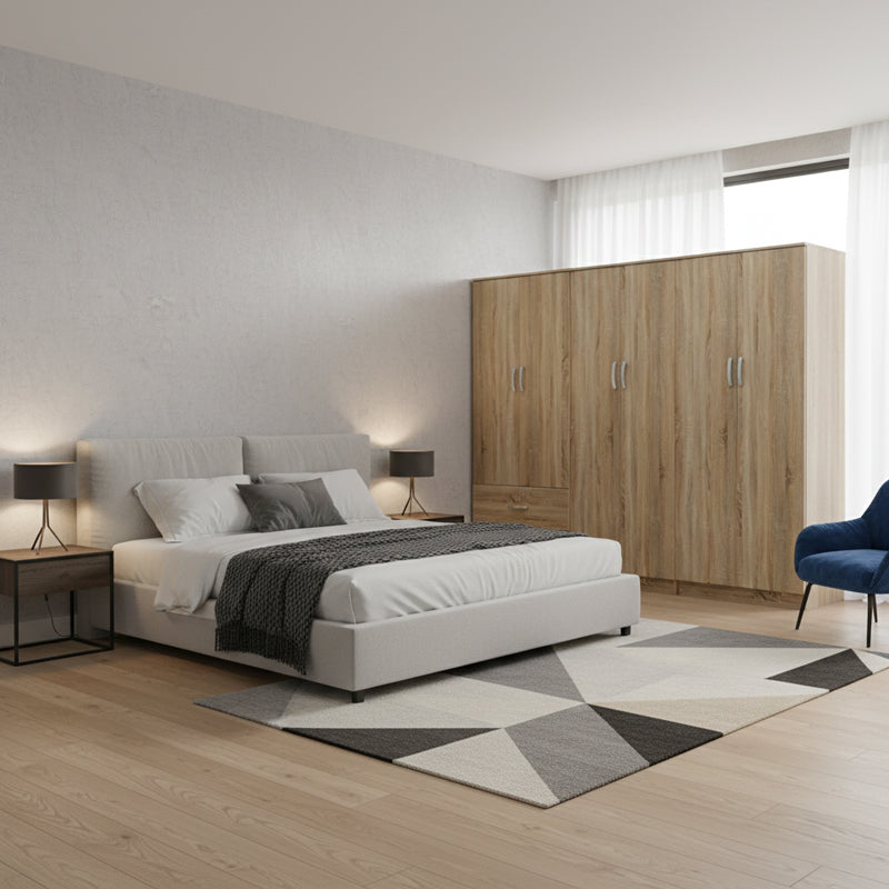 Ντουλάπα εξάφυλλη Athos I  sonoma 240x42x180εκ