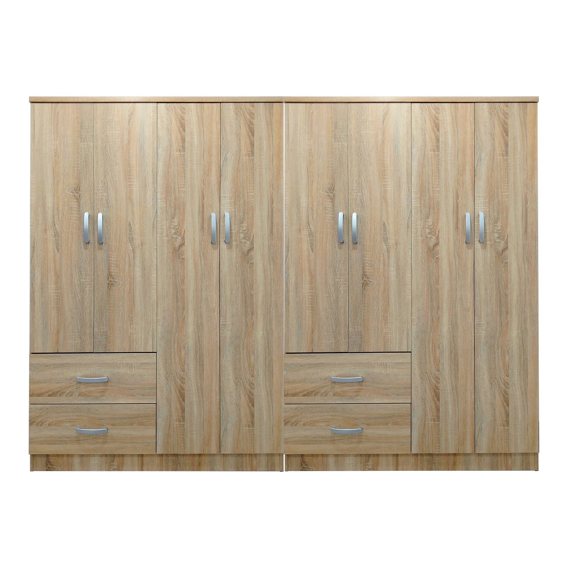 Ντουλάπα οχτάφυλλη Athos  sonoma 241x42x181εκ - Pakobazaar