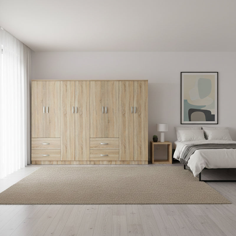 Ντουλάπα οχτάφυλλη Athos  sonoma 241x42x181εκ - Pakobazaar