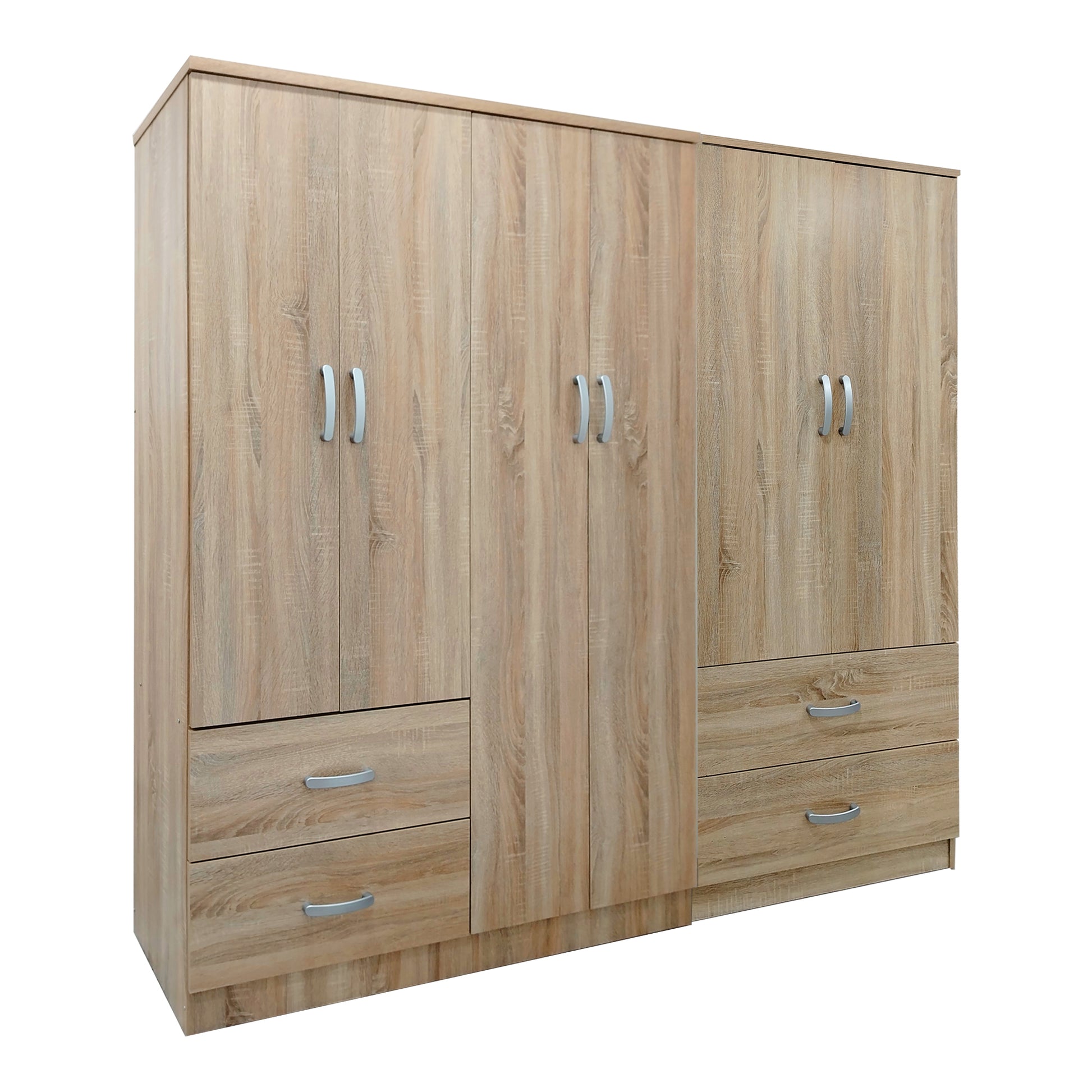 Ντουλάπα εξάφυλλη Athos  Sonoma 200.5x42x180εκ - Pakobazaar