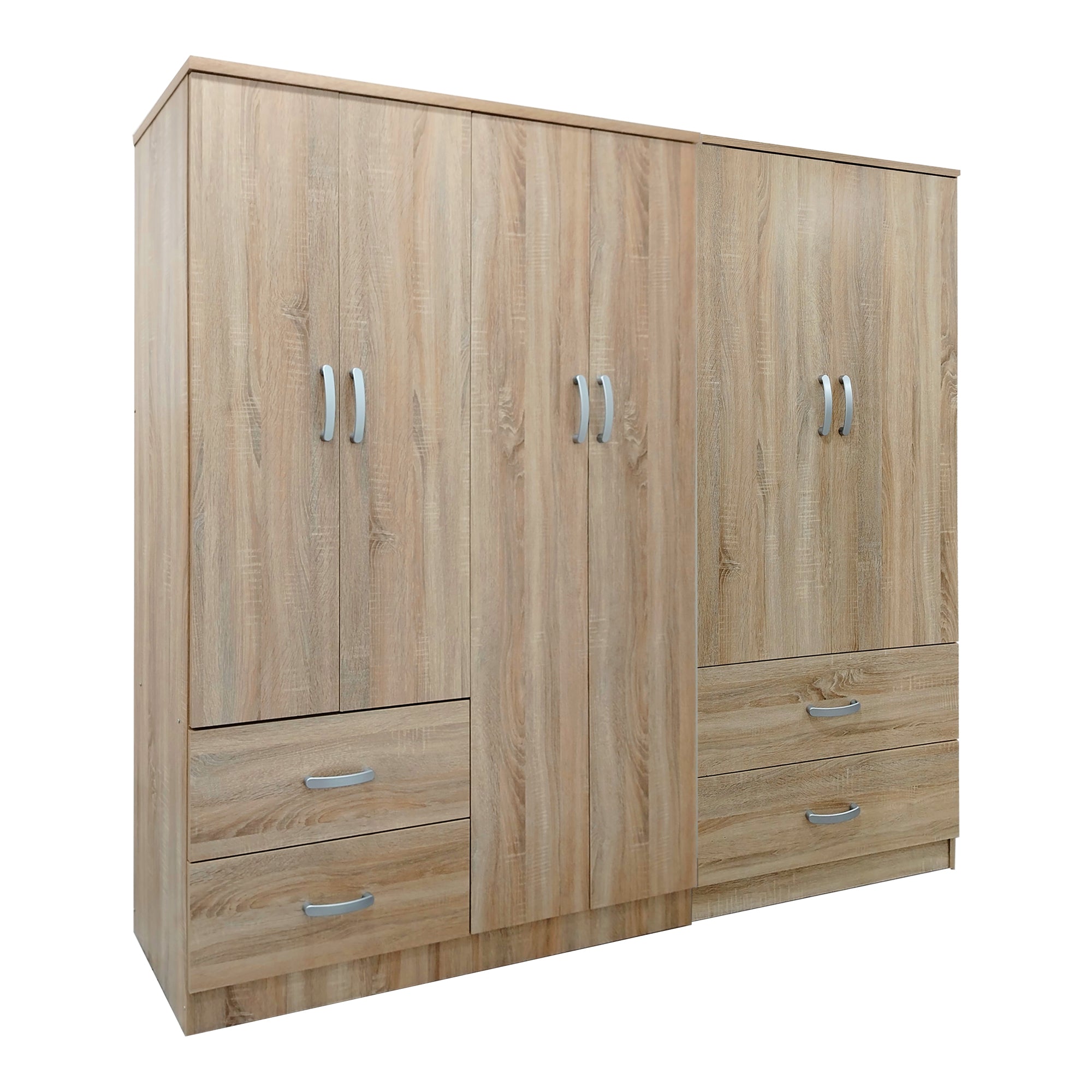 Ντουλάπα εξάφυλλη Athos  Sonoma 200.5x42x180εκ - Pakobazaar