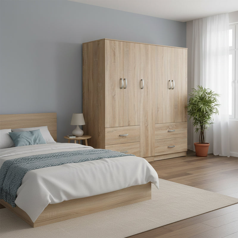 Ντουλάπα πεντάφυλλη Athos  sonoma 170x42x180εκ