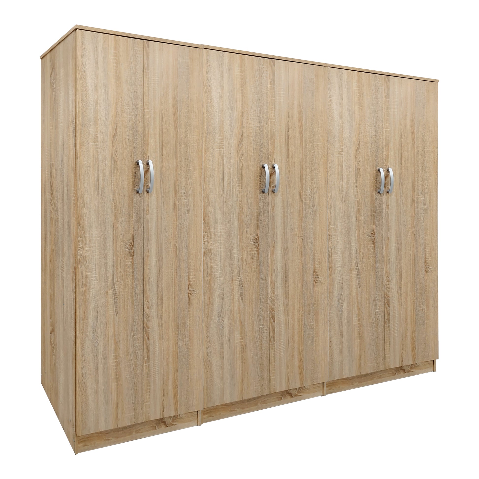Ντουλάπα εξάφυλλη Athos ΙΙ  sonoma 240x42x180εκ - Pakobazaar