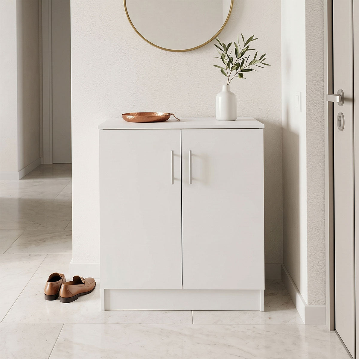 Παπουτσοθήκη-ντουλάπι Souken  6 ζευγών λευκό 60x40x80εκ - Pakobazaar