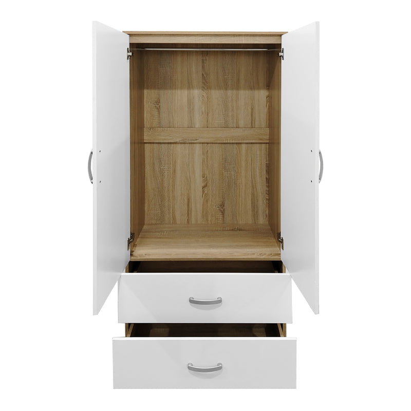 Ντουλάπα τετράφυλλη Athos  sonoma-λευκό 160x42x180εκ - Pakobazaar