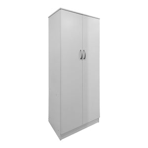Ντουλάπα εξάφυλλη με πατάρι Athos  λευκή 240x42x240εκ - Pakobazaar