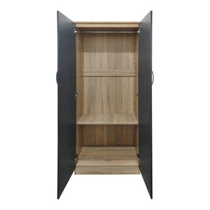 Ντουλάπα εξάφυλλη Athos  sonoma-ανθρακί 240x42x180εκ - Pakobazaar