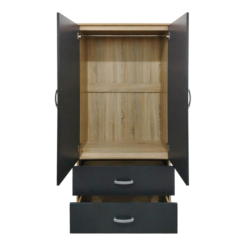 Ντουλάπα πεντάφυλλη Athos  sonoma-ανθρακί 170x42x180εκ - Pakobazaar