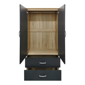 Ντουλάπα πεντάφυλλη Athos  sonoma-ανθρακί 170x42x180εκ - Pakobazaar