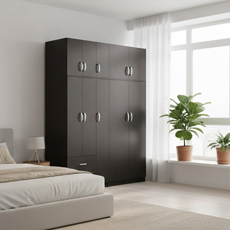 Ντουλάπα πεντάφυλλη με πατάρι Athos I  wenge 170x42x240εκ - Pakobazaar