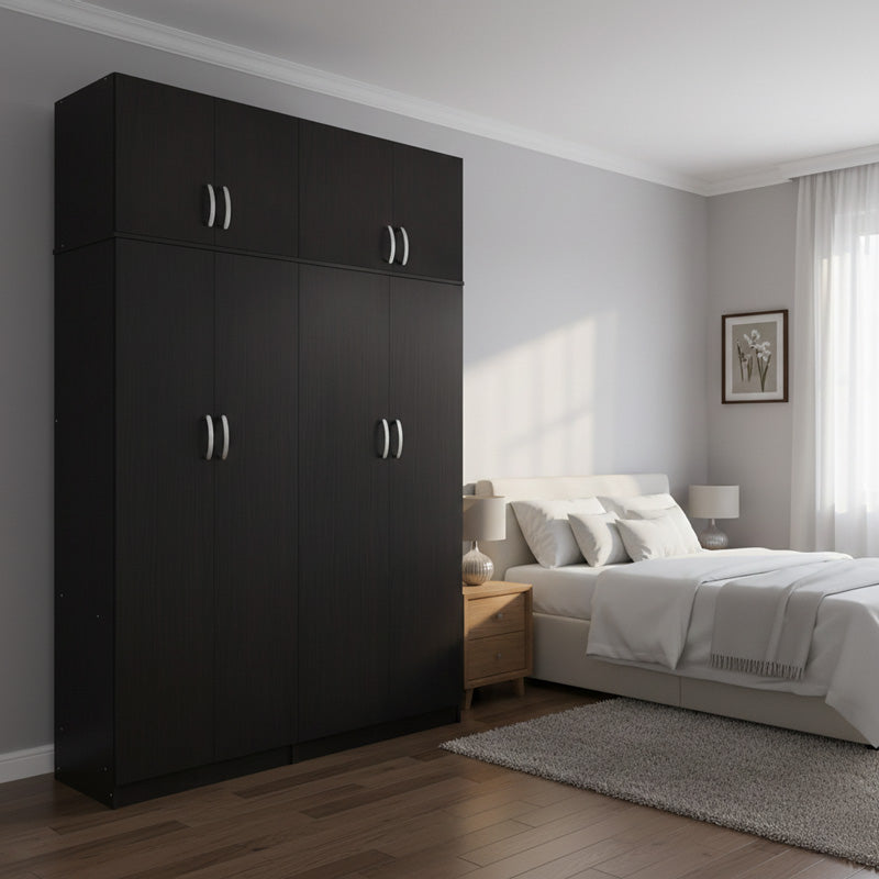 Ντουλάπα τετράφυλλη με πατάρι Athos Ι  wenge 160x42x240εκ - Pakobazaar