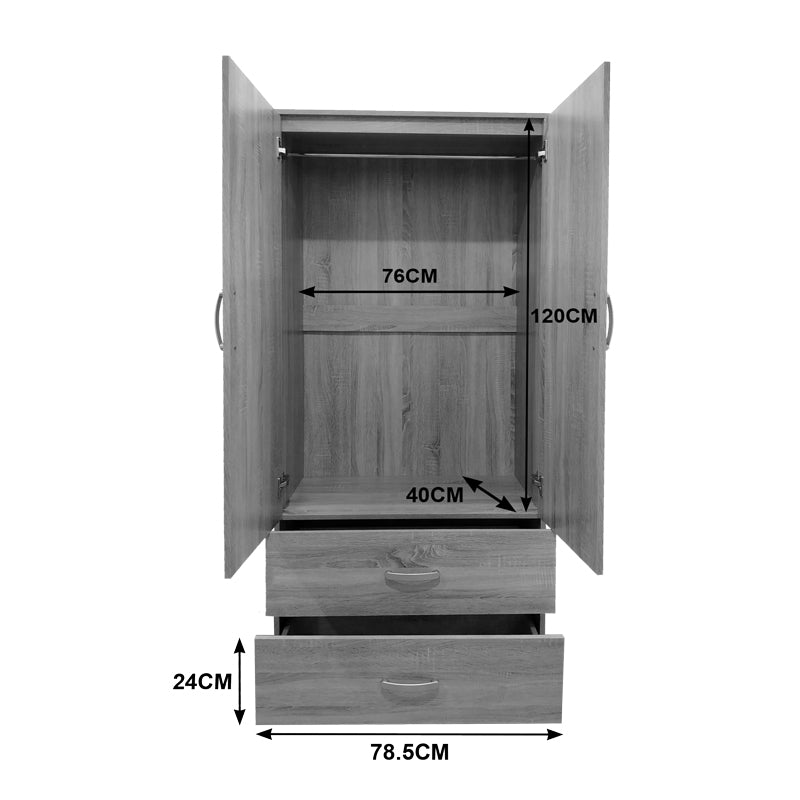 Ντουλάπα εξάφυλλη με πατάρι Athos  sonoma 240x42x240εκ