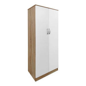 Ντουλάπα τετράφυλλη με πατάρι Athos  sonoma-λευκή 160x42x240εκ - Pakobazaar