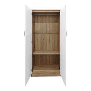Ντουλάπα τετράφυλλη με πατάρι Athos  sonoma-λευκή 160x42x240εκ - Pakobazaar